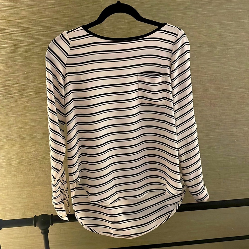 Black and White Striped Blouse